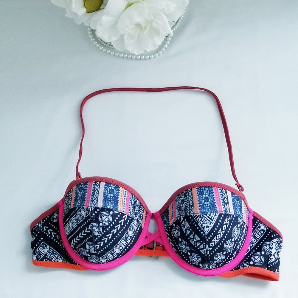 Cape Juby Aztec Print Strapless / Haltered Bikini Top / Bra Top